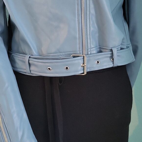 Active USA Vegan Belted Moto Jacket - Picture 3 of 15